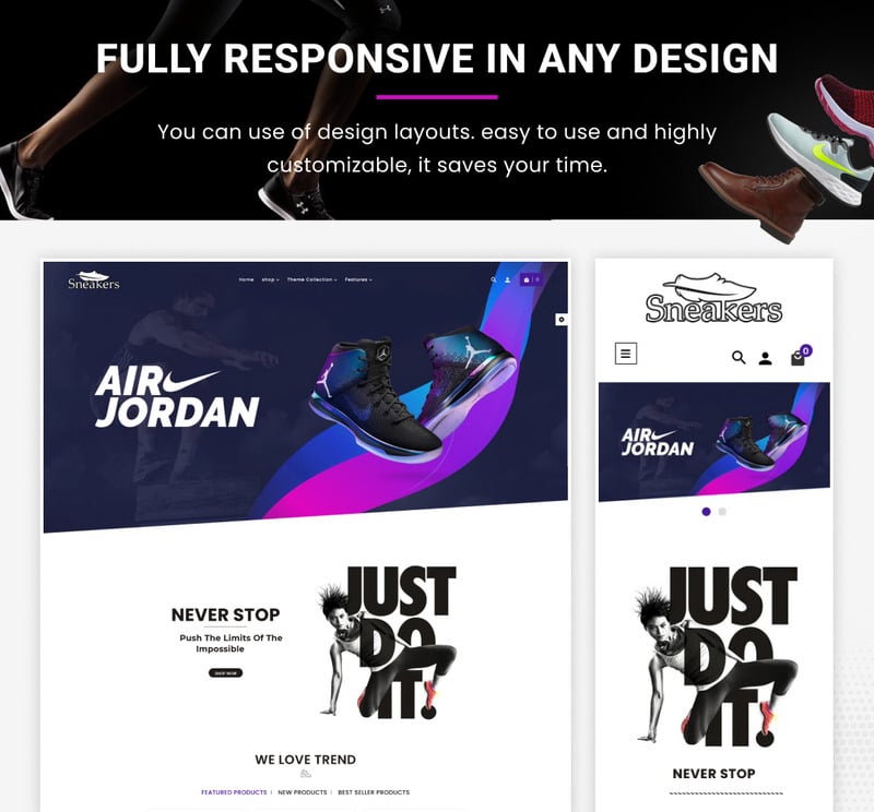 运动鞋响应世界–鞋类运动–鞋 Shopify 2.0 商店 #278429