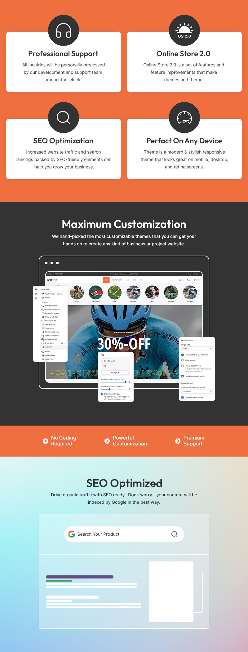 Sportyrun - 运动服装和健身器材多用途 Shopify 2.0 响应式主题