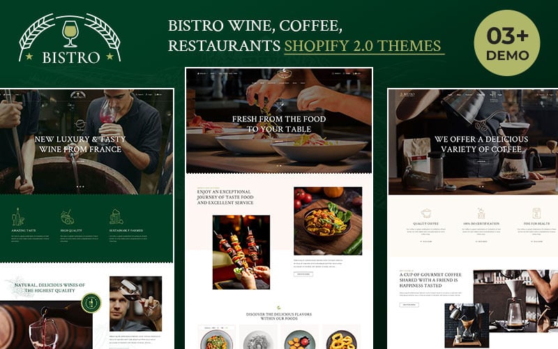 Bistro - 葡萄酒、咖啡和餐厅食品多用途 Shopify 2.0 响应式主题