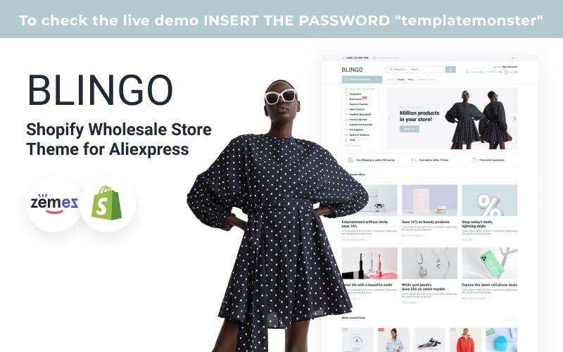 Blingo - 速卖通的 Shopify 批发商店主题 #204938