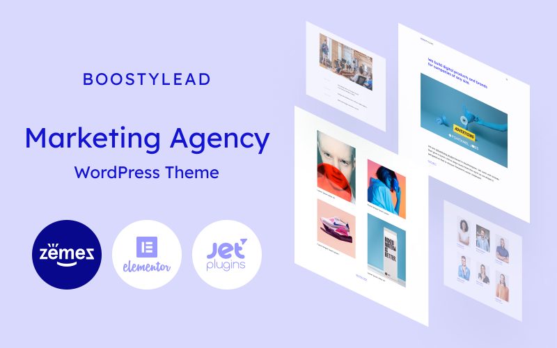 Boostylead-具有整洁设计和WordPress Elementor主题的营销机构网站模板