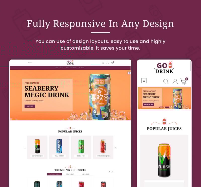 Go Drink - Mega Drinks Shopify 2.0 响应式主题