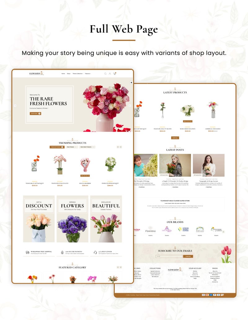 Flowshop - 超级花卉 Shopify 2.0 超级主题 #282875