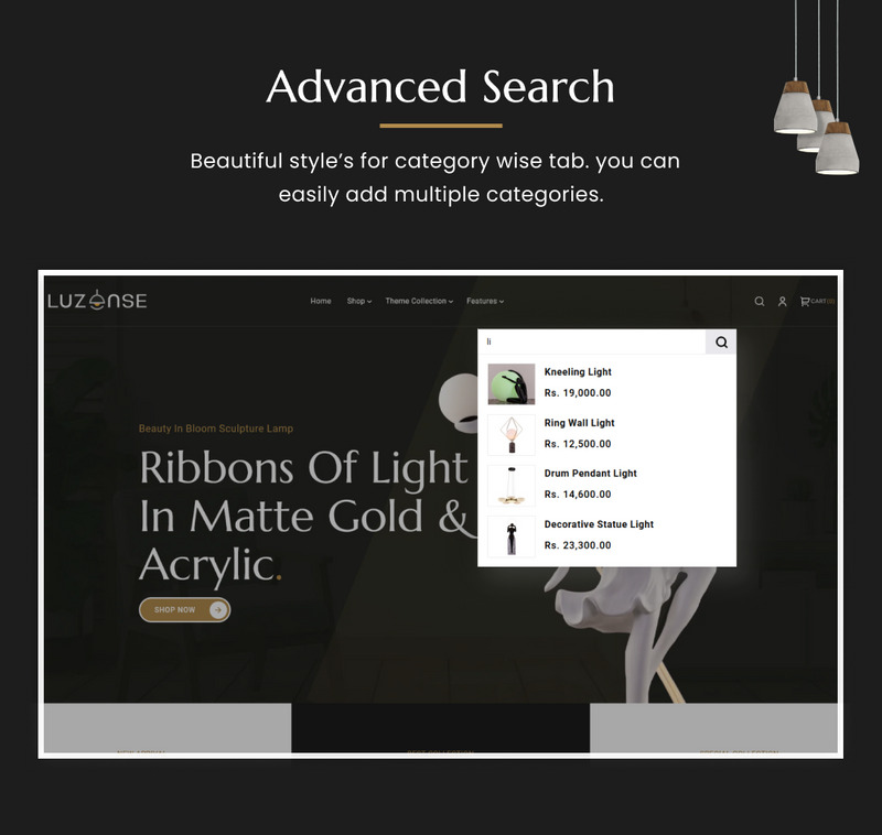 Luzones Lighting 现代 Shopify 2.0 超级商店