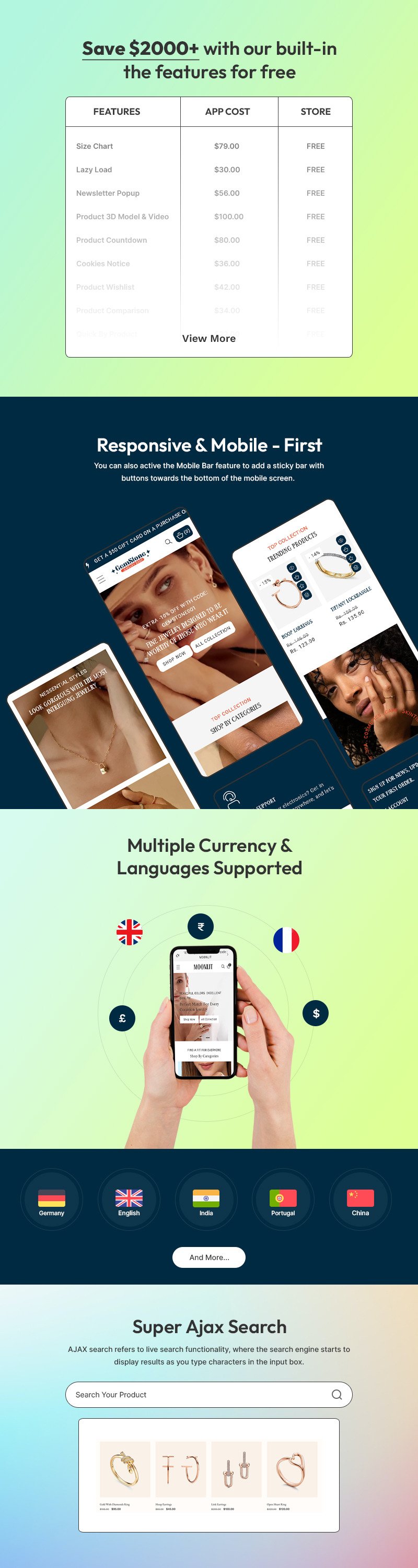 Gemstone - 现代珠宝店 Shopify 2.0 响应式主题 #409659