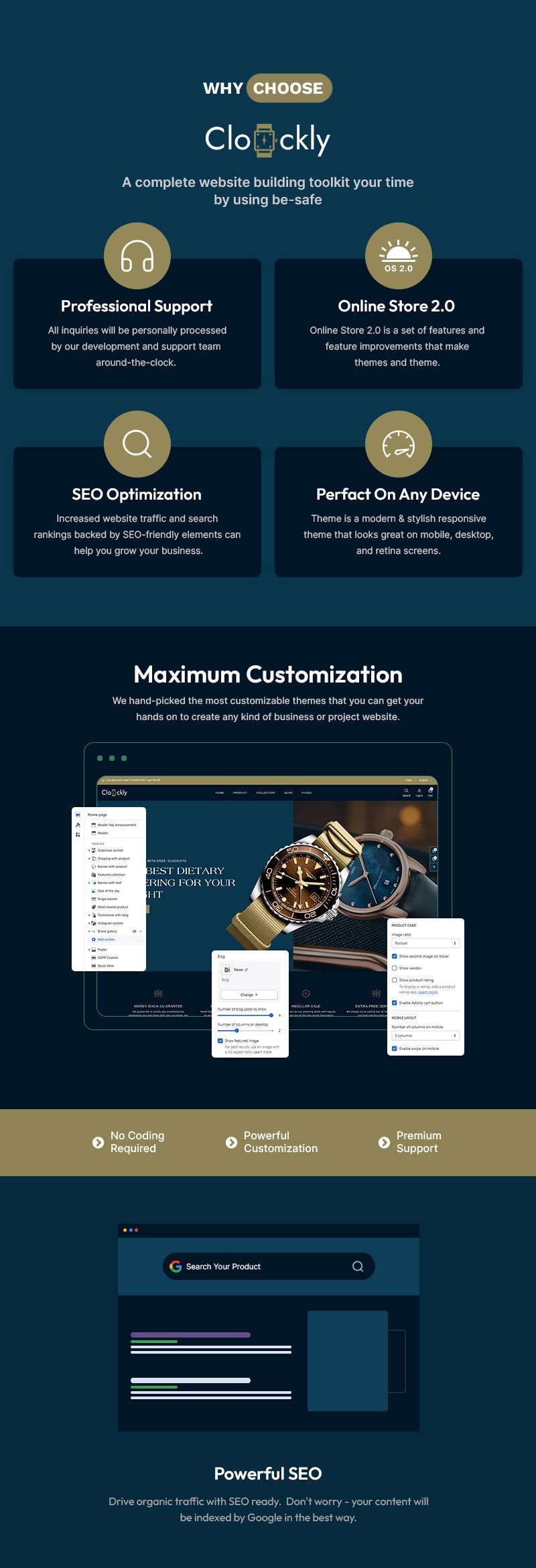 Clockly - 智能手表商店和简约时尚 Shopify 2.0 响应式主题