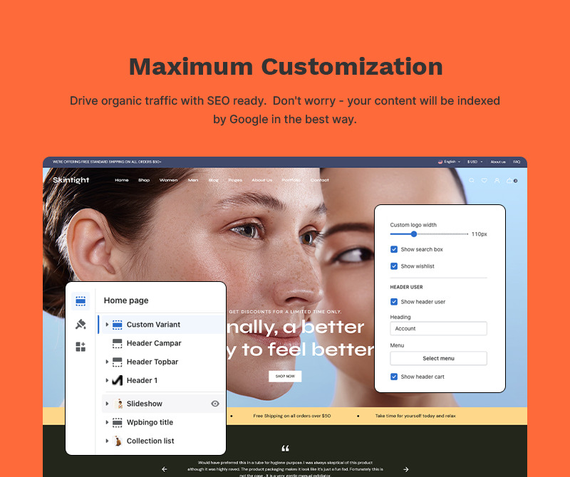 Skintight -化妆品美容店高级Shopify 2.0多用途响应式主题