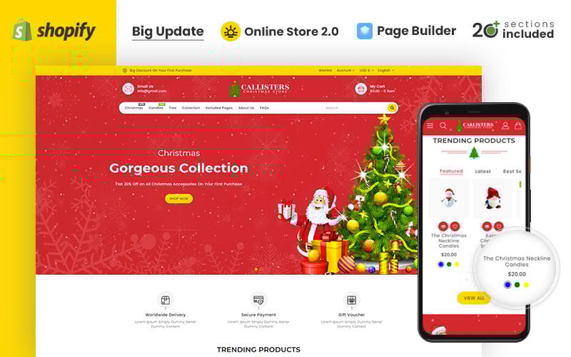 Callisters礼品店Shopify主题 #89584