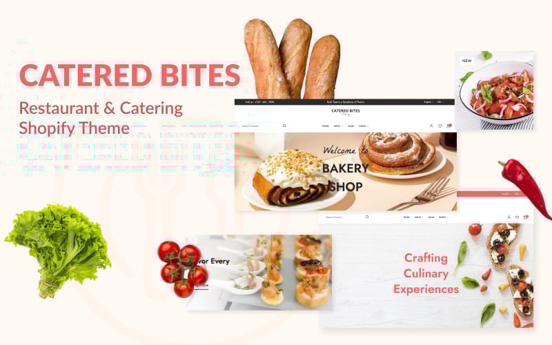 Catered Bites - 餐厅和餐饮 Shopify 主题 #388887
