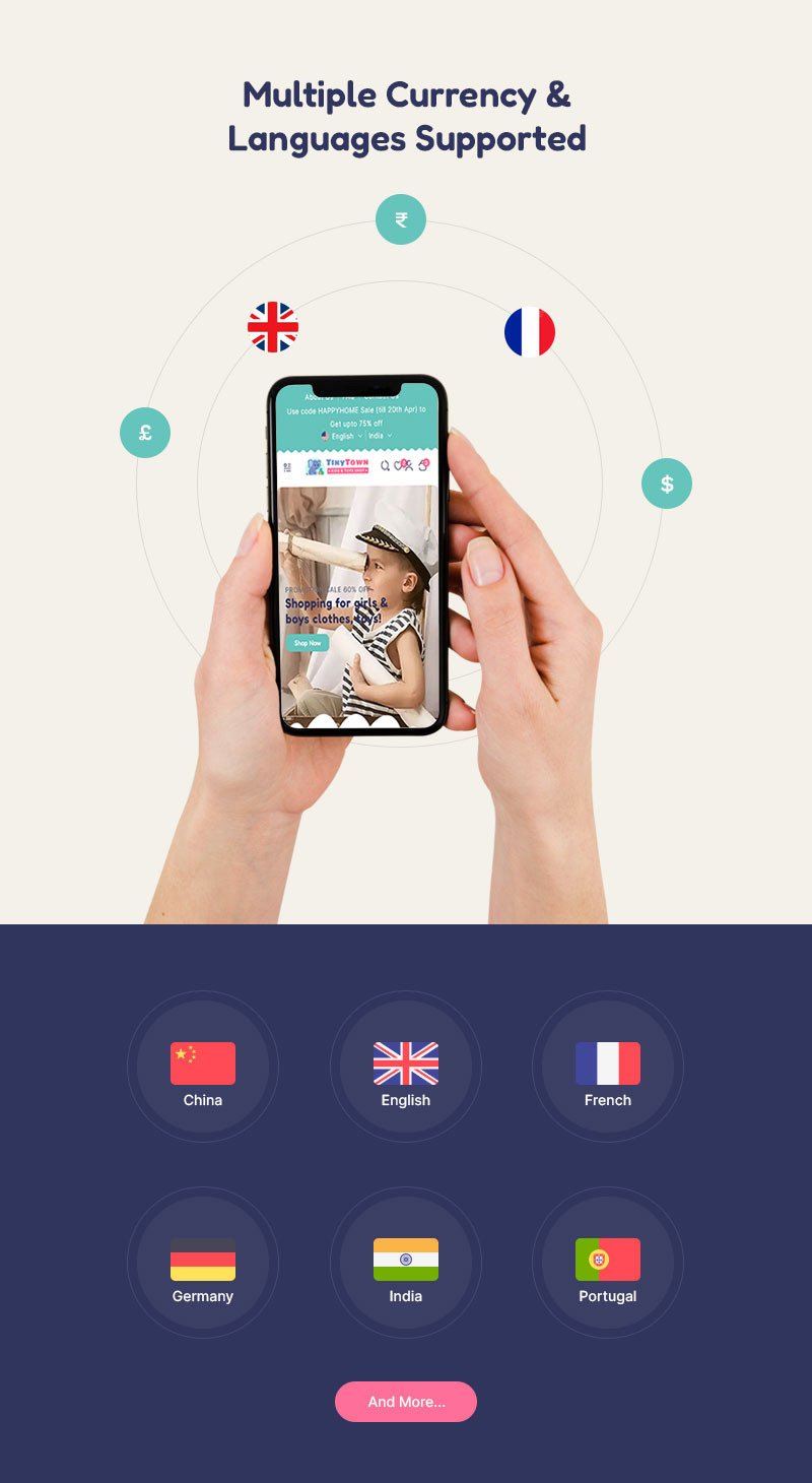 TinyTown - 儿童玩具和婴儿时装店多用途 Shopify 2.0 响应式主题