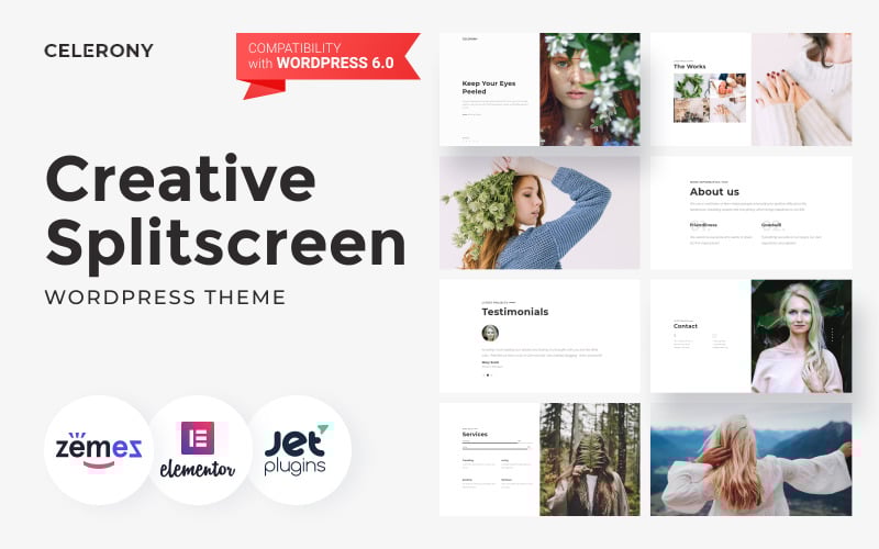 Celerony-创意分屏WordPress Elementor主题 #70224