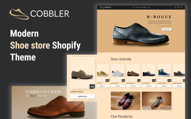 Cobbler - 鞋店电子商务 Shopify 主题 #370049