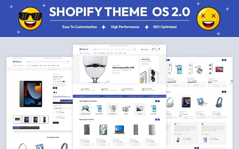 Cybertech - 电子和小工具大型商店多用途 Shopify 2.0 响应式主题