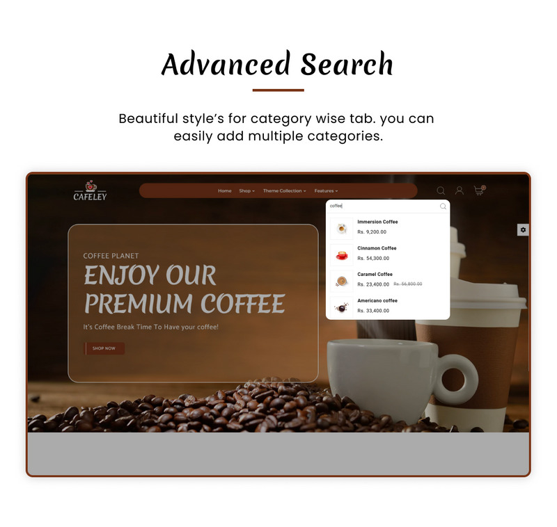 Cafeley VIP Mega Coffee–Tea Nature Shopify 2.0 主题。
