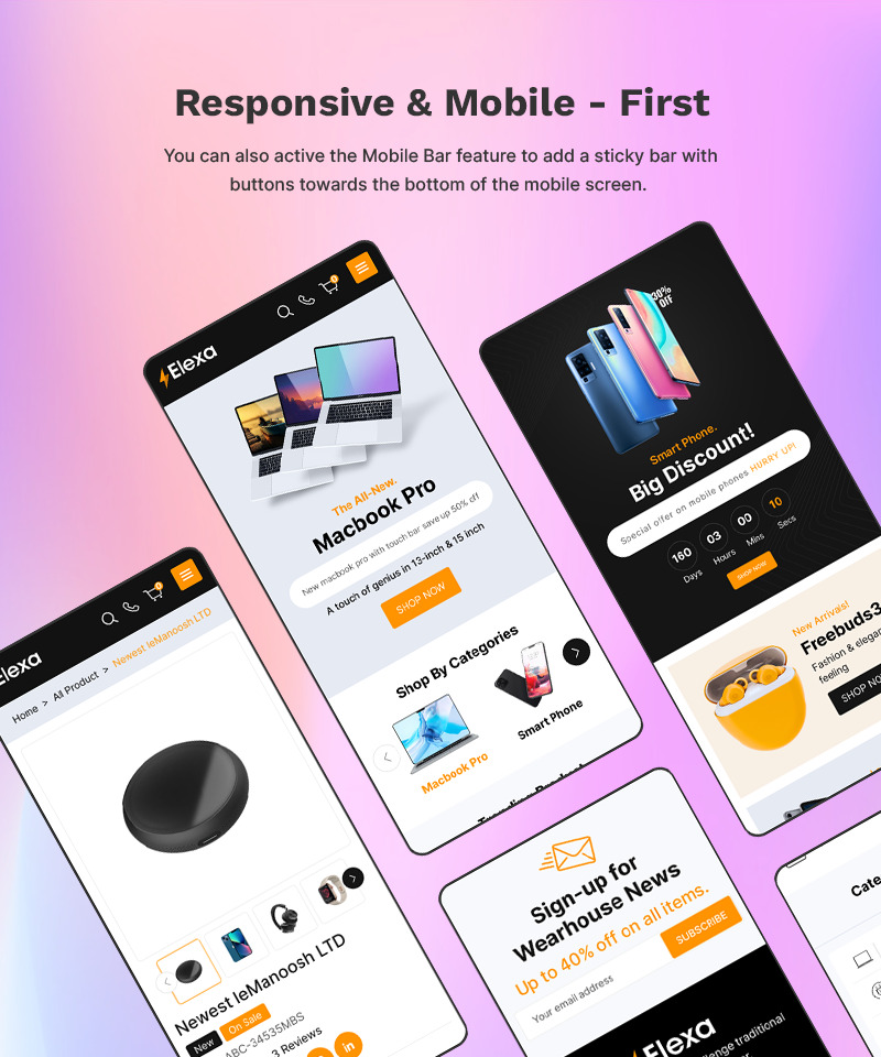 Elexa -电子数码商店高级Shopify 2.0多用途响应式主题 #383026