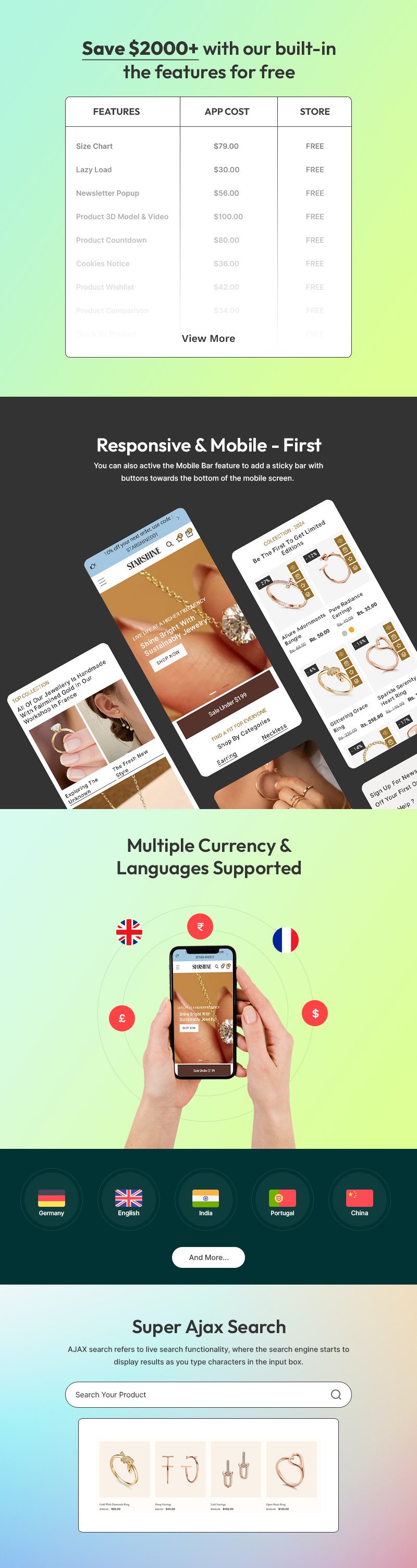 Starshine - 现代珠宝店多用途 Shopify 2.0 响应式主题