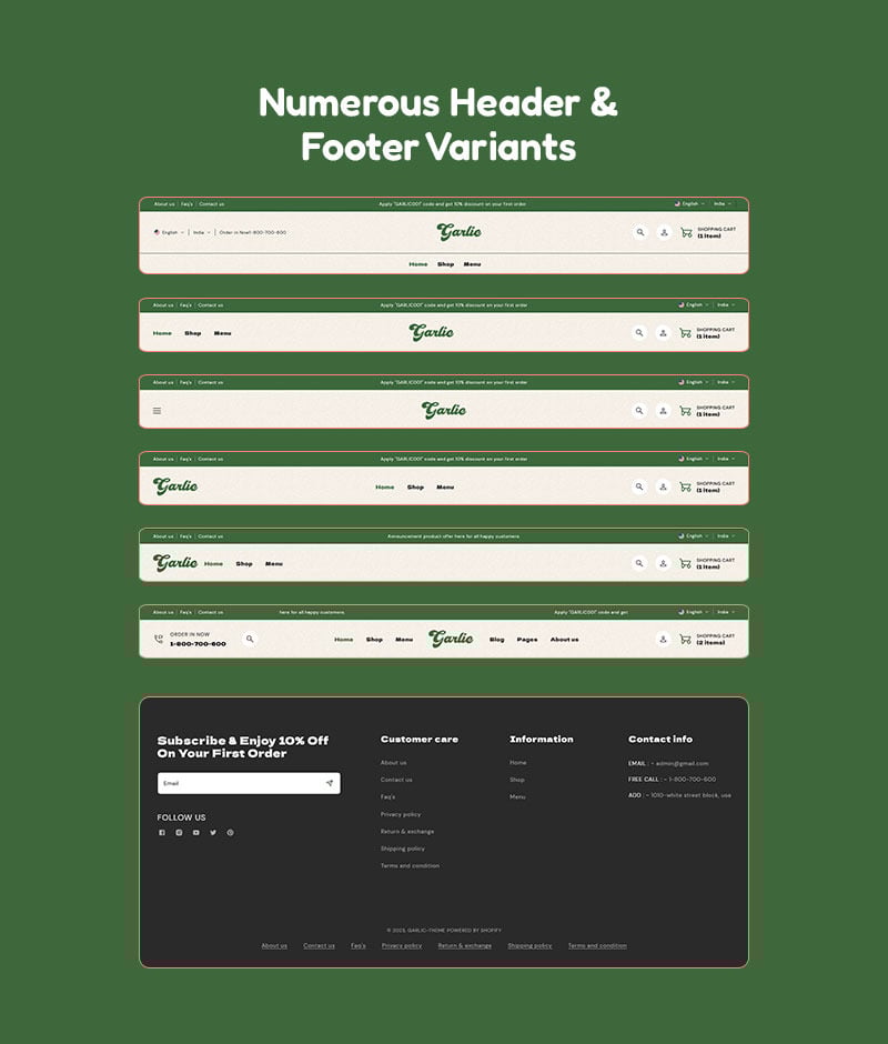 Garlic - 披萨、餐厅和快餐店多用途 Shopify 2.0 响应式主题