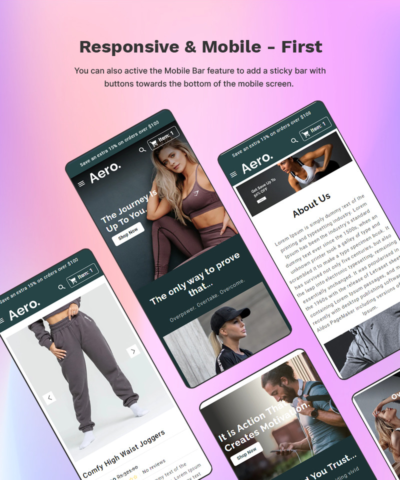 Aero - Sports and Gym Fashion & Accessory 高级 Shopify 2.0 多用途响应式主题