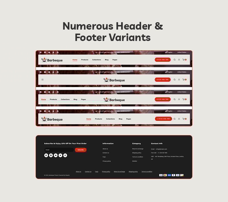 烧烤 - 烧烤、肉类食品和烧烤餐厅商店多用途 Shopify 2.0 响应式主题