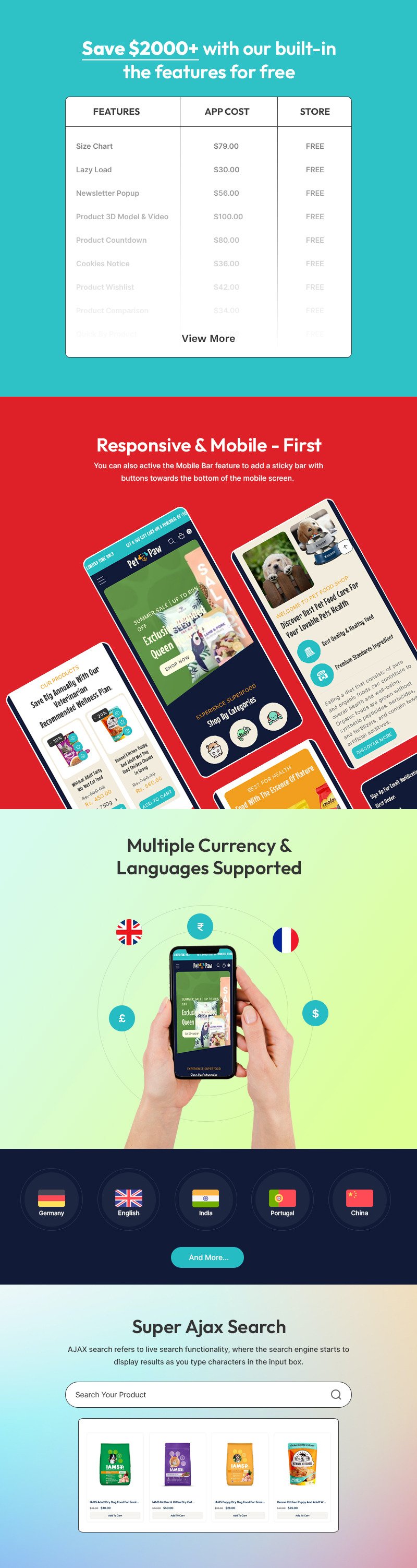 Petpaw - 宠物时尚和宠物食品商店多用途 Shopify 2.0 响应式主题