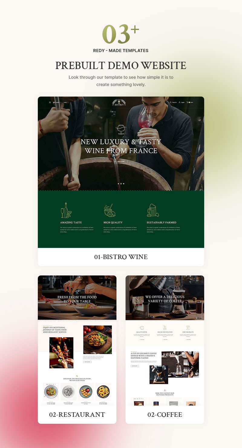 Bistro - 葡萄酒、咖啡和餐厅食品多用途 Shopify 2.0 响应式主题