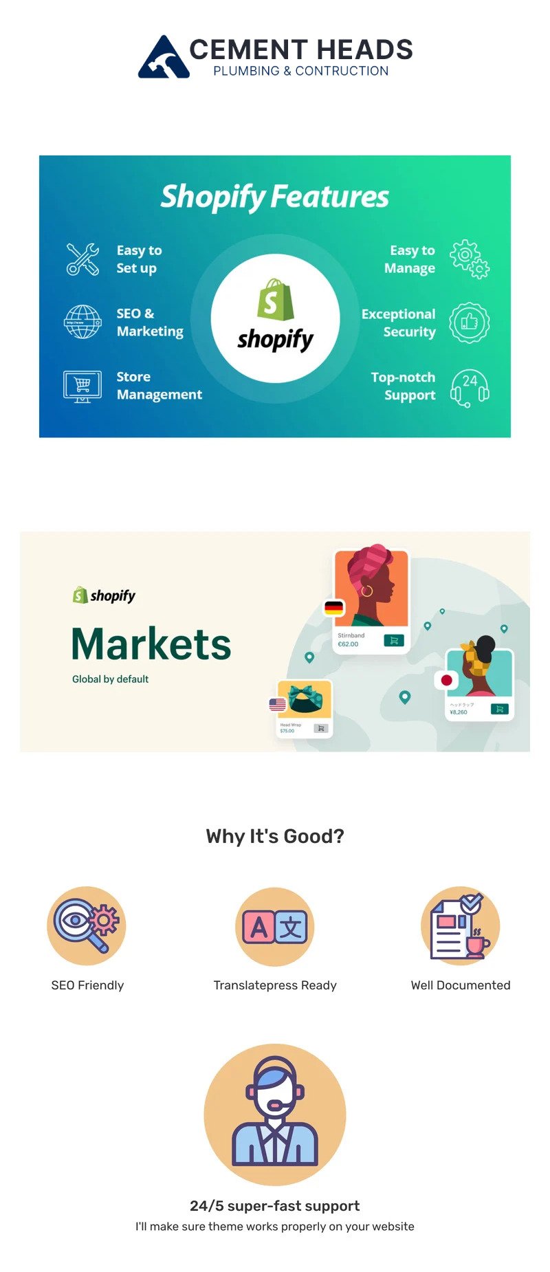 水泥头 - 管道、建筑和地板 Shopify 部分主题 #366651