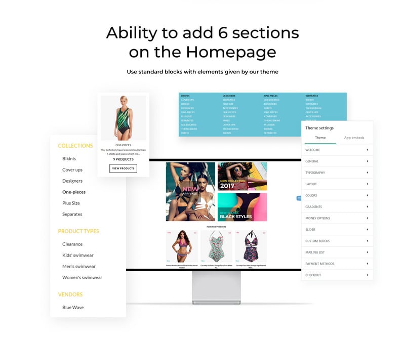 BlueWave - 泳装响应式 Shopify 主题 #62380