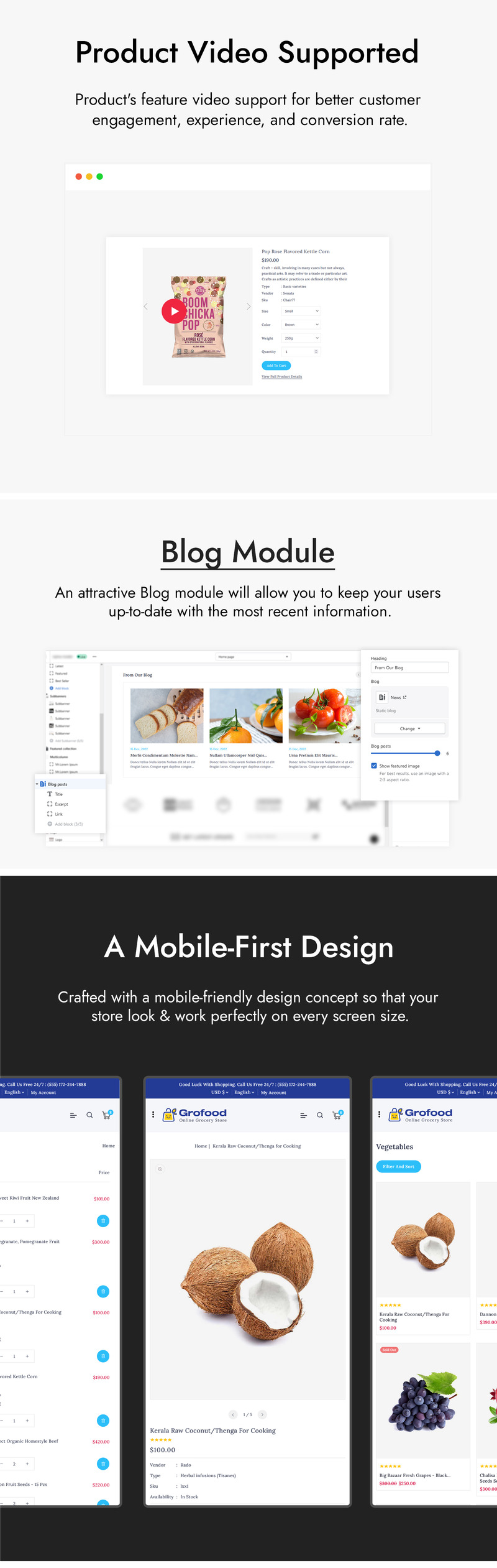 GroFood - 有机和杂货店 Shopify 主题 #304565