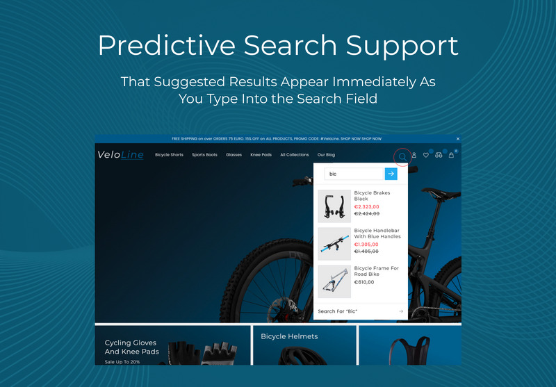VeloLine - 运动、自行车、旅行、Moto Shopify 2.0 商店