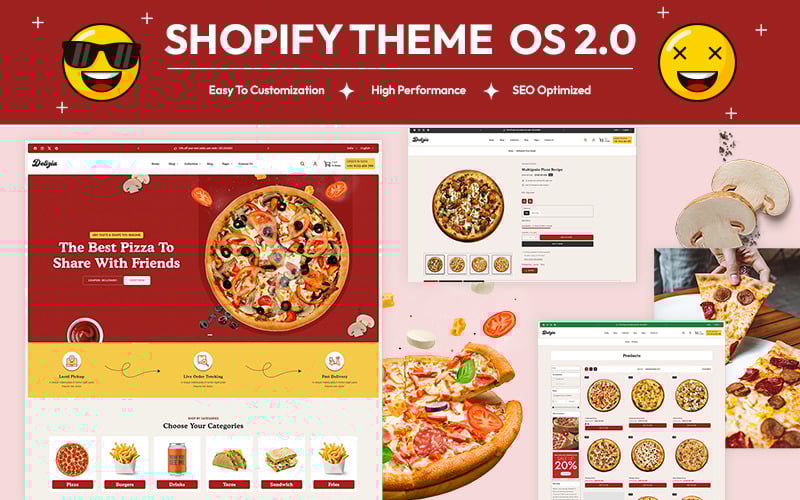 Delizia - 快餐、餐厅和咖啡店多用途 Shopify 2.0 响应式主题
