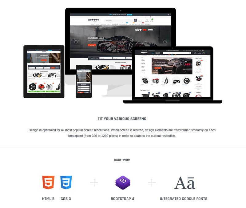 SPARK – 汽车和汽车零部件 Automotive Shopify Section Theme OS 2.0