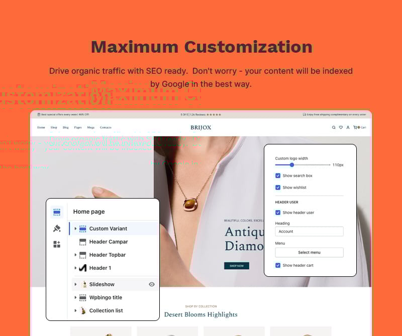 Brijox - 奢华珠宝和仿制品商店 Shopify 2.0 多功能响应式主题