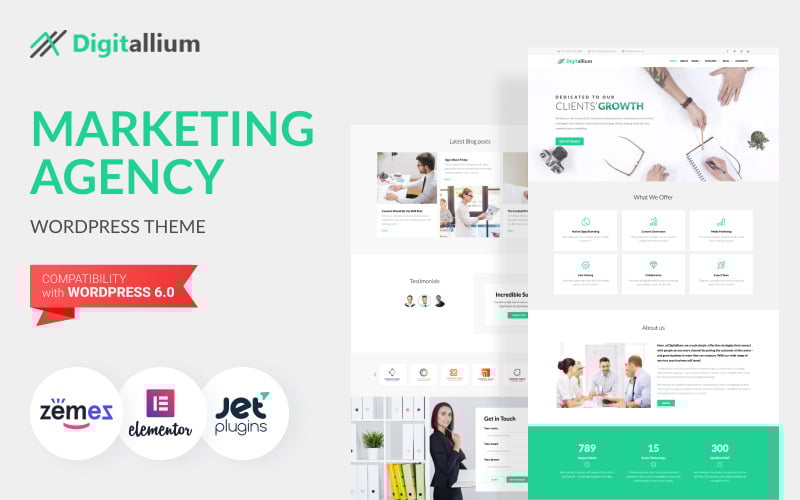 Digitalium-Marketing Agency WordPress Elementor主题