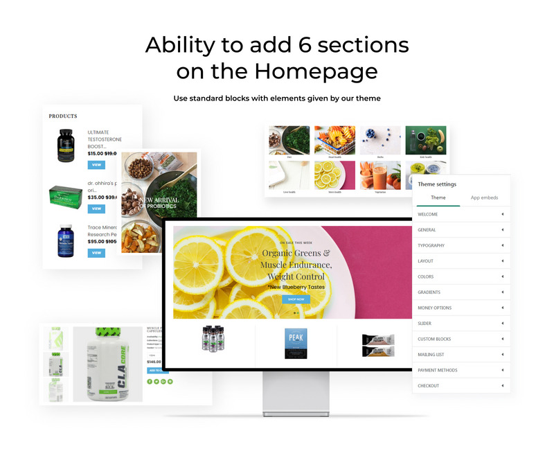 绿色生活-营养敏感的简单Shopify主题 #76188