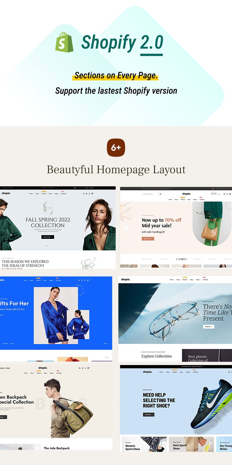 Shopio 时尚 - 多用途部分 Shopify 主题 #246137