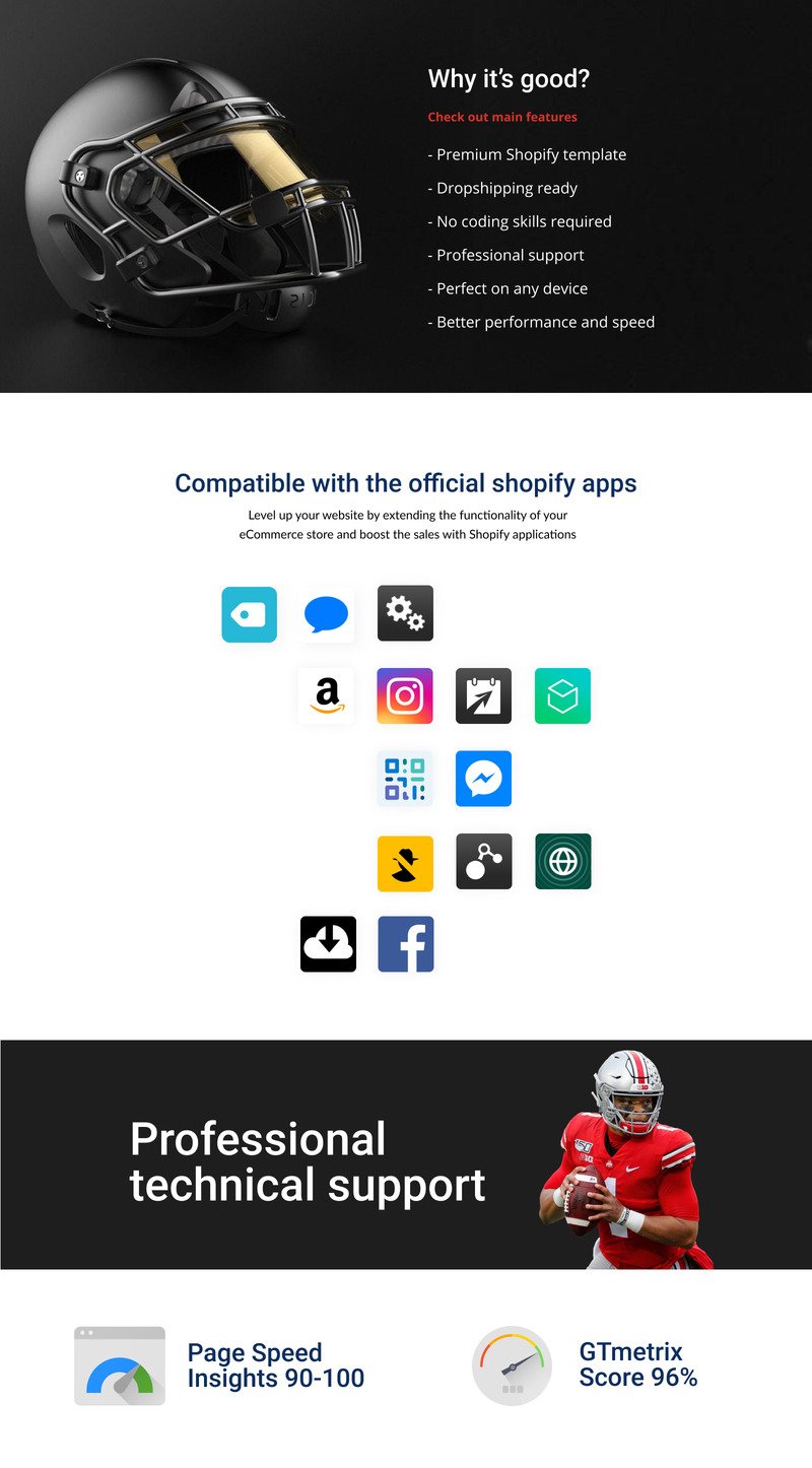 Myclub - Shopify 体育俱乐部主题,美式足球 #208766