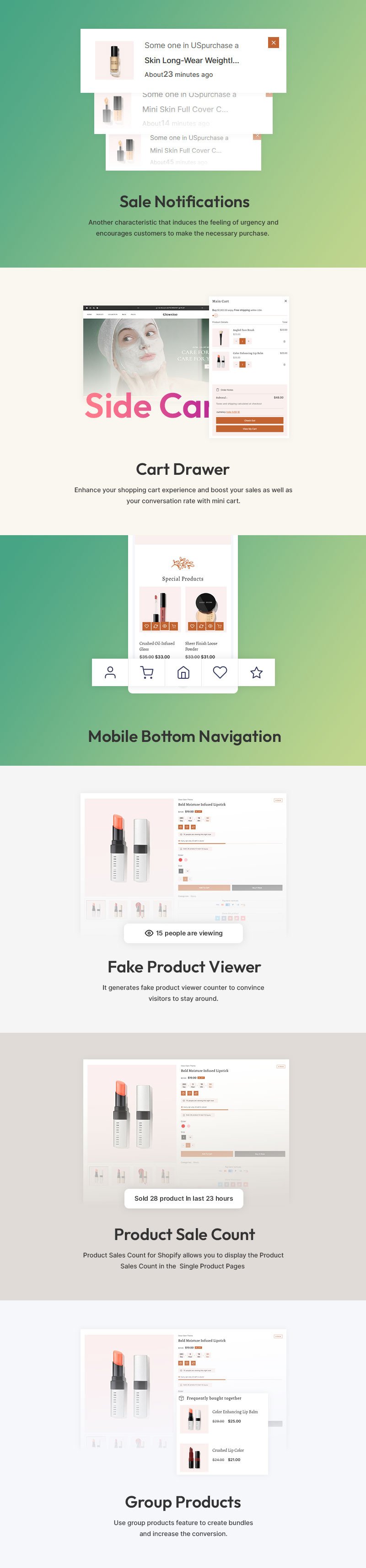 Glowsine - 化妆品、美容和护肤品化妆师多用途 Shopify 2.0 响应式主题