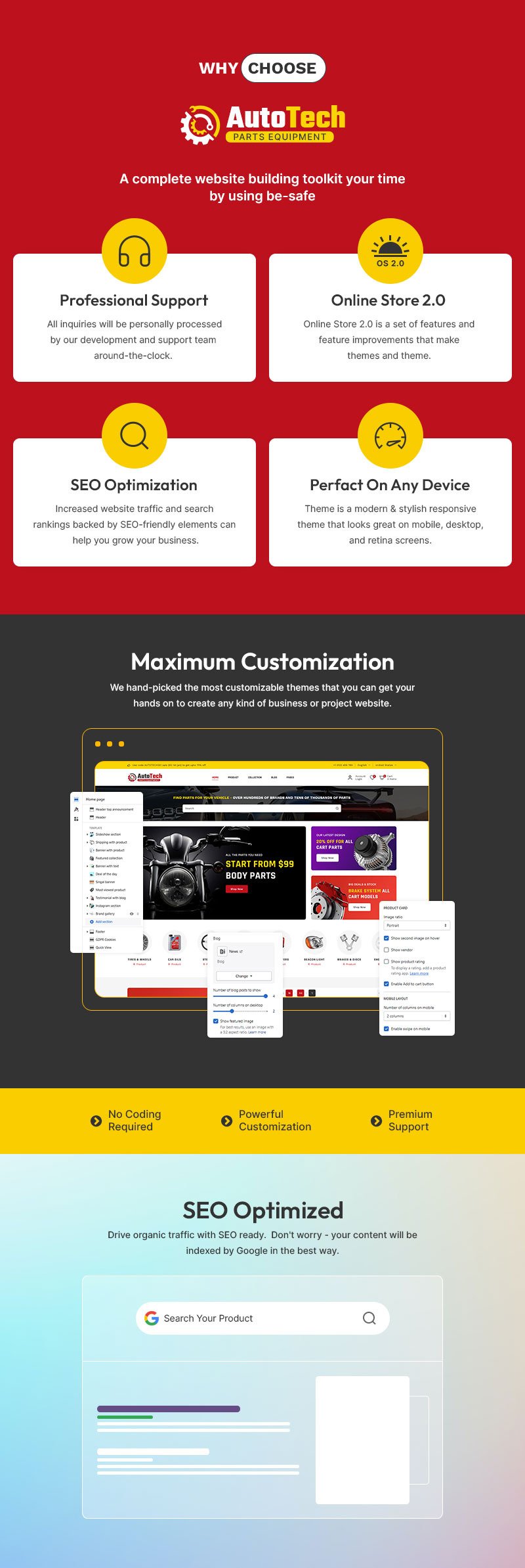 Autotech - 汽车及零配件大型商店多用途 Shopify 2.0 响应式主题