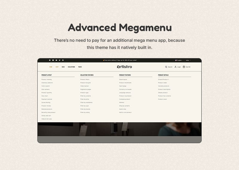 Artistro - 艺术绘画和手工工艺品商店多用途 Shopify 2.0 响应式主题