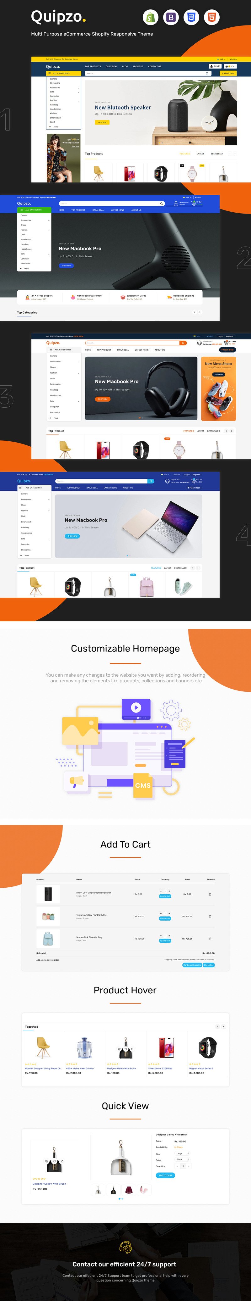 Quipzo - 现代和多功能 Shopify 主题 #208661