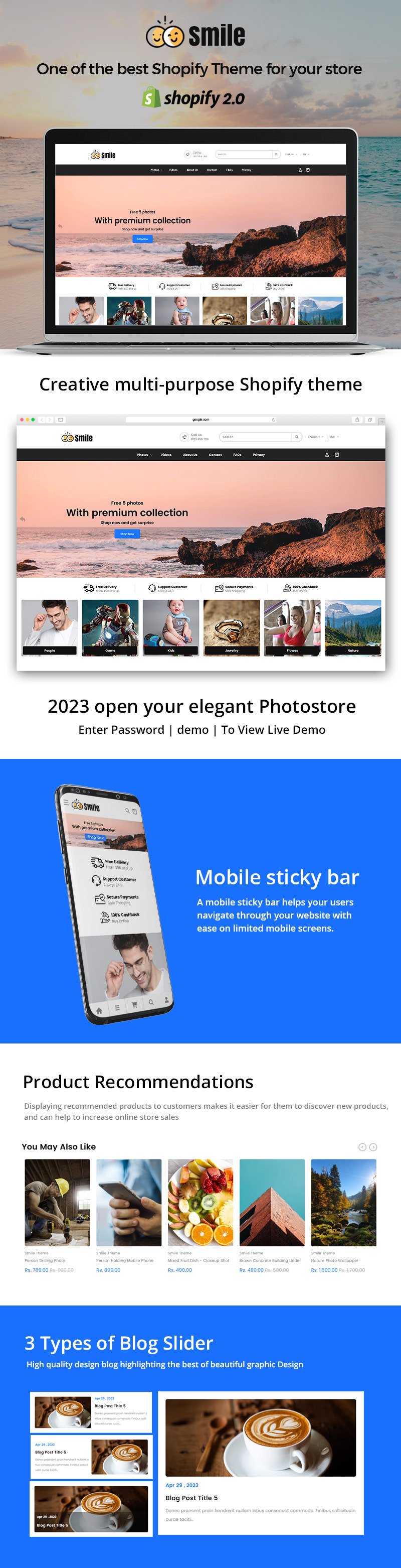 微笑视频摄影 - 数字目录打印 Shopify 2.0 主题 #332850