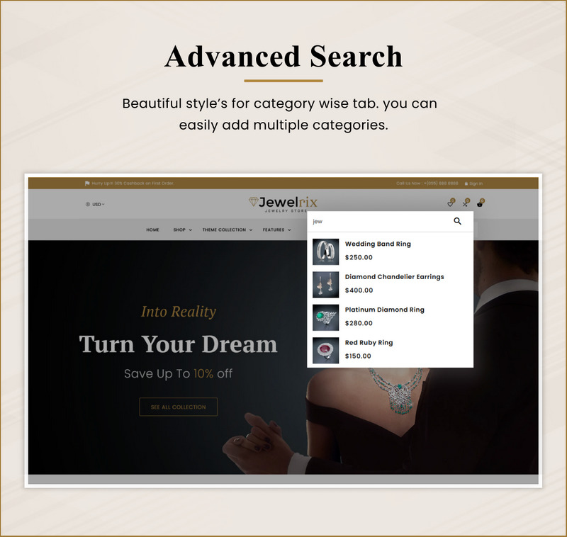 Jewelrix – 珠宝 Shopify 2.0 多用途高级响应主题 #279784
