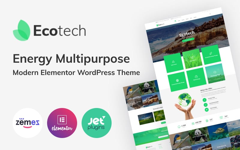 Ecotech – 能源多用途现代 Elementor WordPress 主题