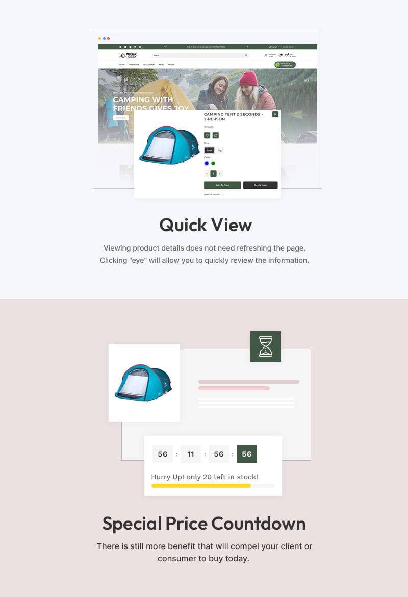 Trekk Geek - 探险旅行徒步露营商店多用途 Shopify 2.0 响应式主题