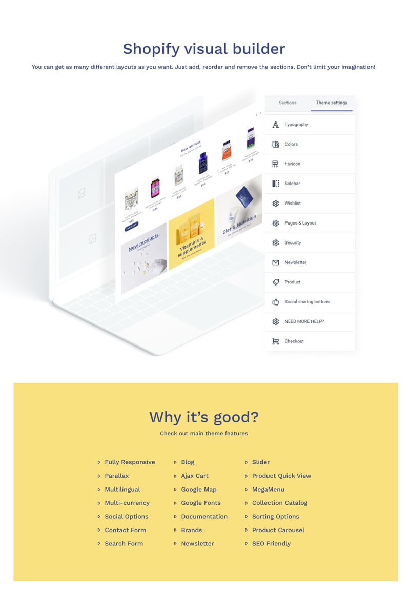 BionCo - 用于补充的 Shopify 商店模板 #190354