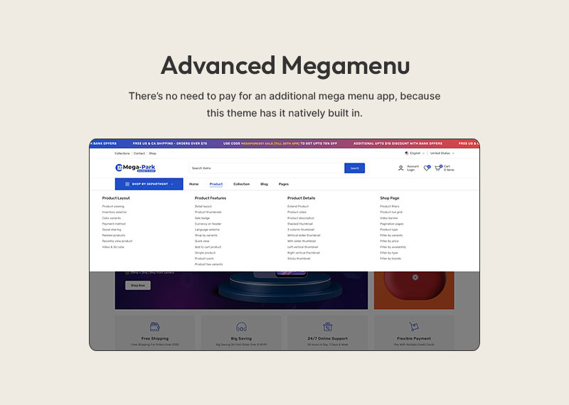 MegaPark - 电子产品和小工具大型商店多用途 Shopify 2.0 响应式主题