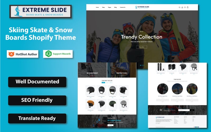 Extreme Slide - 滑雪板和滑雪板 Shopify 主题 #392770