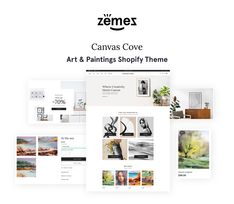 Canvas Cove - Marvelous Art & Paintings 在线商店 Shopify 主题