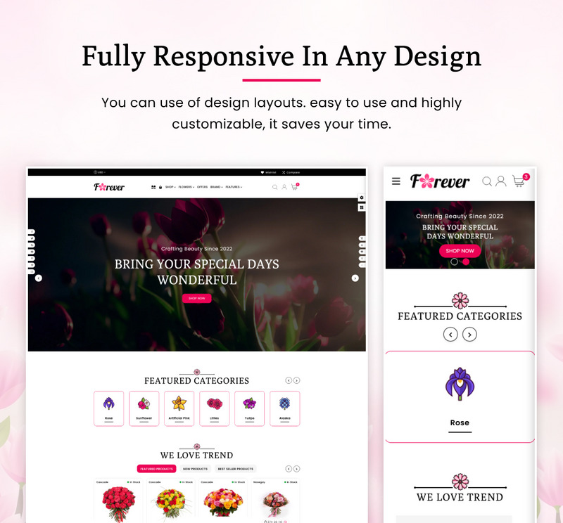 Forever - Mega Flower Super Shopify 2.0 主题