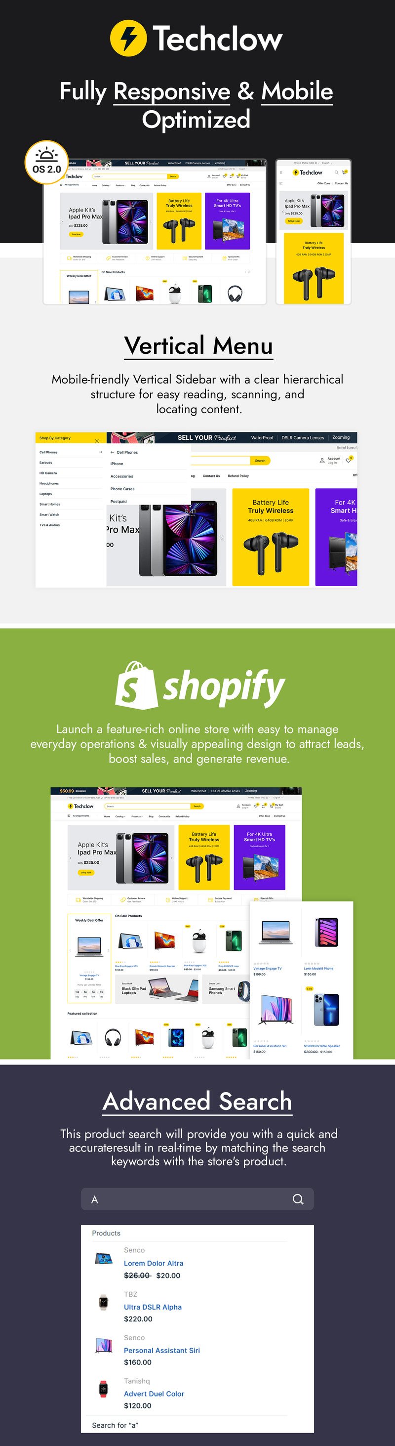Techclow 电子商店 Shopify 主题 #269655